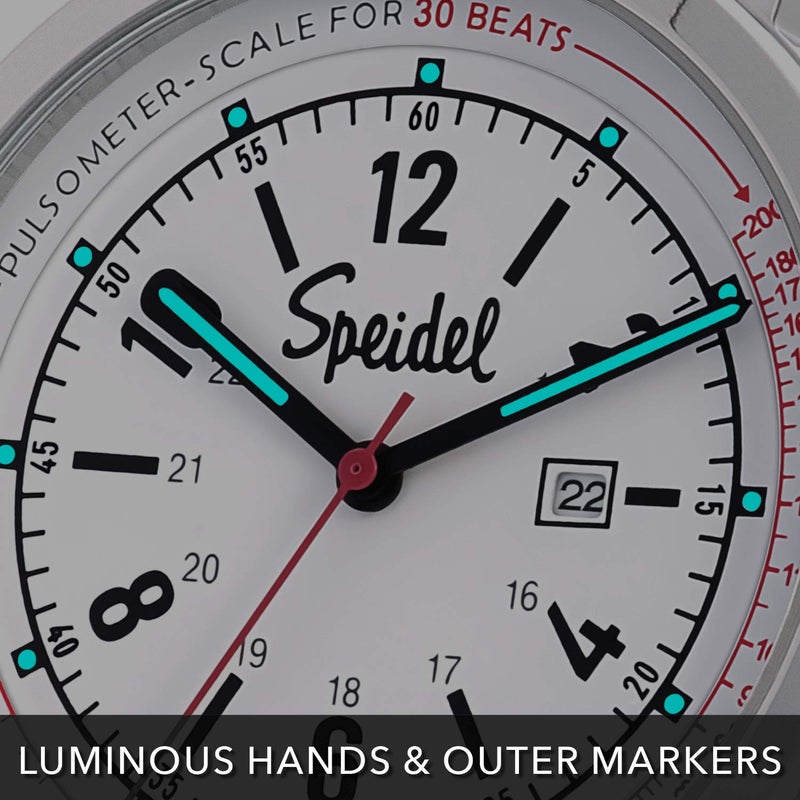 Speidel Scrub 30 Watch for Doctors, Nurses, EMT, Surgeons and Students w/Pulsometer in Navy - Image 4